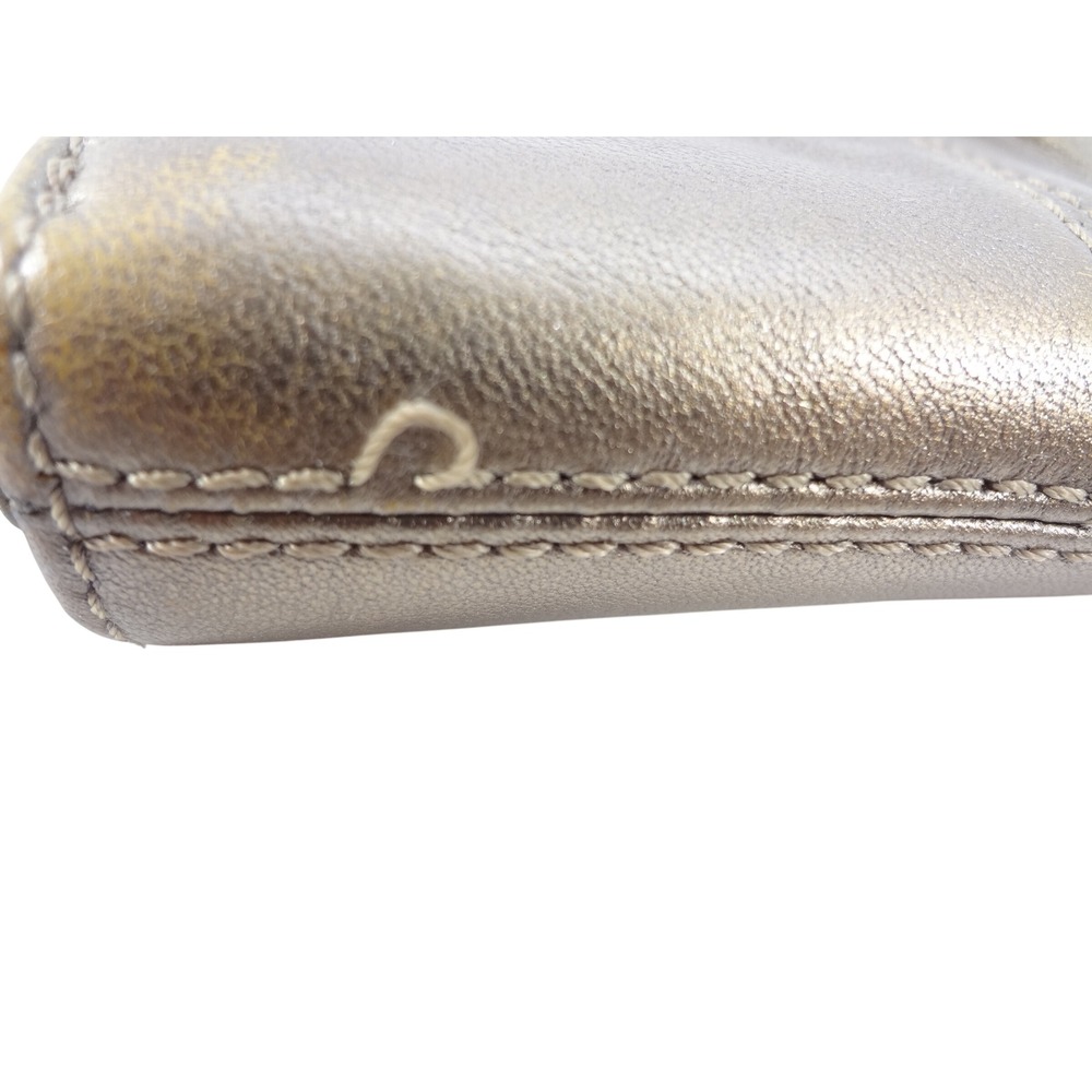 Coach Madison Pleated Zip Around Wallet Bronze Metallic Leather Horse & Carriage - Picture 6 of 6